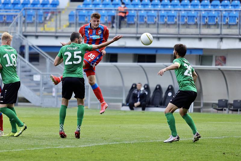 Plzeňský stoper Filip Kaša při sobotním utkání s Příbramí (3:3).