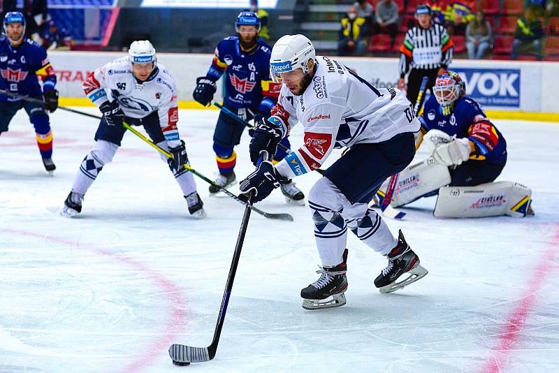 Hokejisté plzeňské Škodovky vyhráli zápas v Českých Budějovicích po prodloužení 4:3.