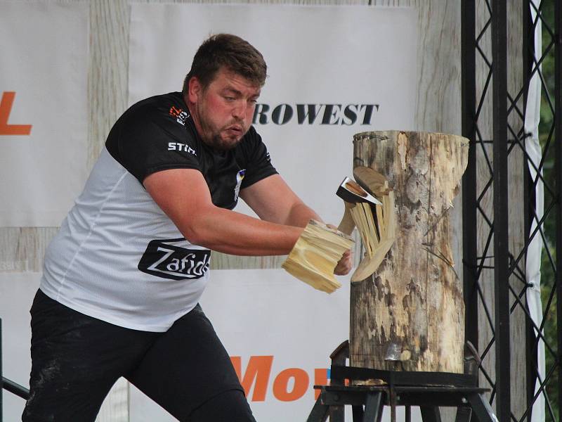 Mistrovství ČR dřevorubecké soutěže Stihl Timbersports v Plzni 2021.