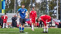 19. kolo FORTUNA divize A: SK Petřín Plzeň (na snímku fotbalisté v červených dresech) - FK Komárov 0:0.