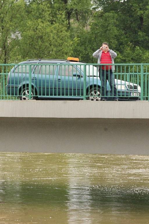 Rozvodněná Radbuza v Dobřanech.