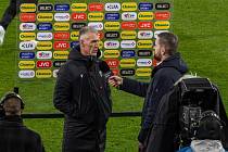 Plzeňský trenér Martin Hyský v televizním rozhovoru. 