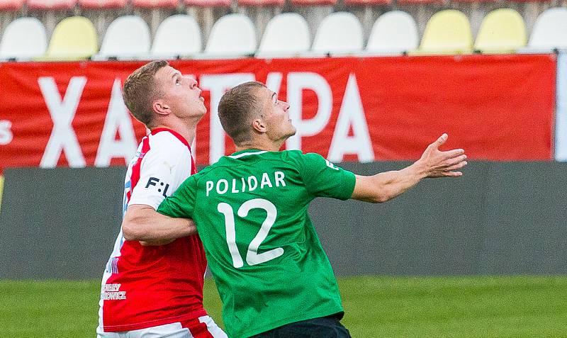 Ze zápasu 27. kola FORTUNA:LIGY Příbram - Slavia Praha 0:1.