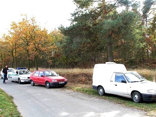 Policisté objevili ukradenou poštovní dodávku v lese poblíž obce Břekova Lhota