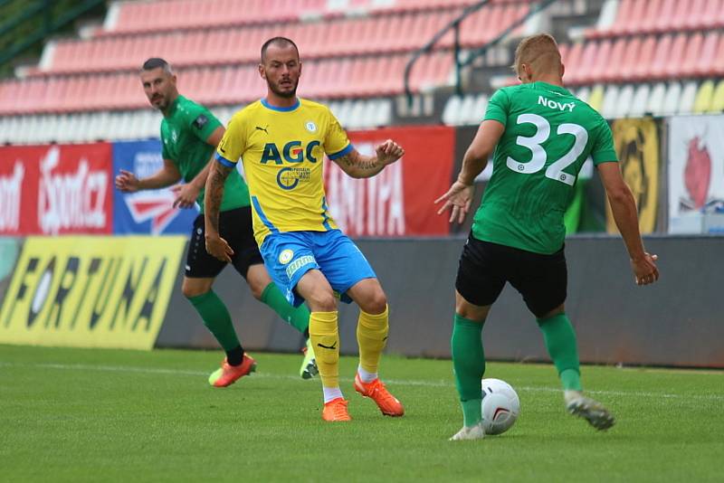 Ze zápasu úvodního kola FORTUNA:LIGY 2020/2021 1. FK Příbram - FK Teplice 1:3.