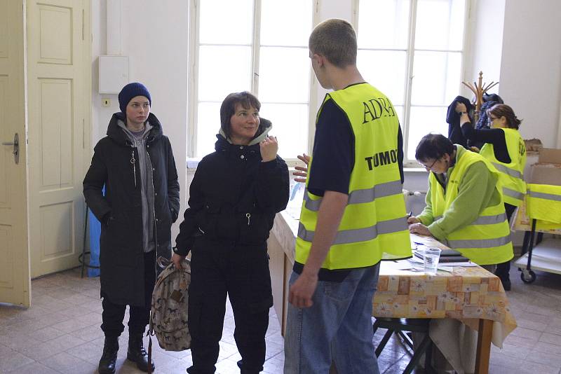 Takto vypadalo Krajské asistenční centrum pomoci Ukrajině (KACPU) v budově bývalého ředitelství Rudných dolů na náměstí T. G. Masaryka v Příbrami.