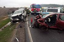 Tragická dopravní nehoda na silnici II/604 u Příbrami.