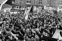 Generální stávka v Příbrami v listopadu 1989.