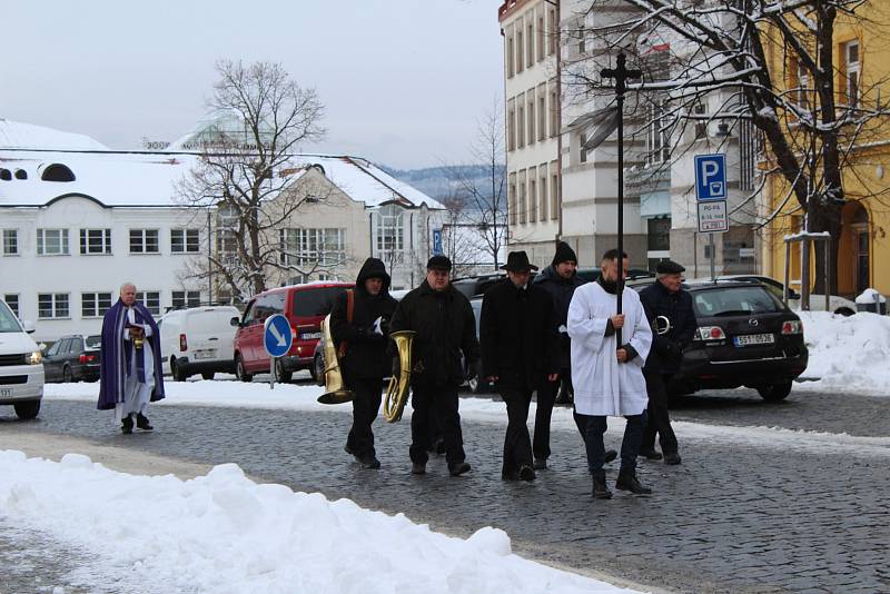 Pohřeb Jindřicha Vařeky st. v Příbrami.