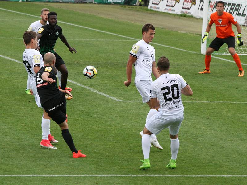 Z utkání 3. kola FNL: Příbram - Vlašim (2:3).