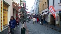 Vánoční výzdoba obchodního centra Příbrami je nápadem členů Spolku Pražské ulice.