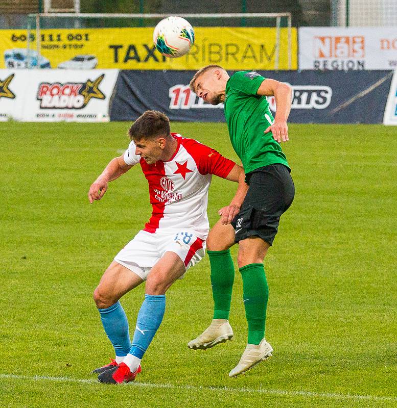 Ze zápasu 27. kola FORTUNA:LIGY Příbram - Slavia Praha 0:1.