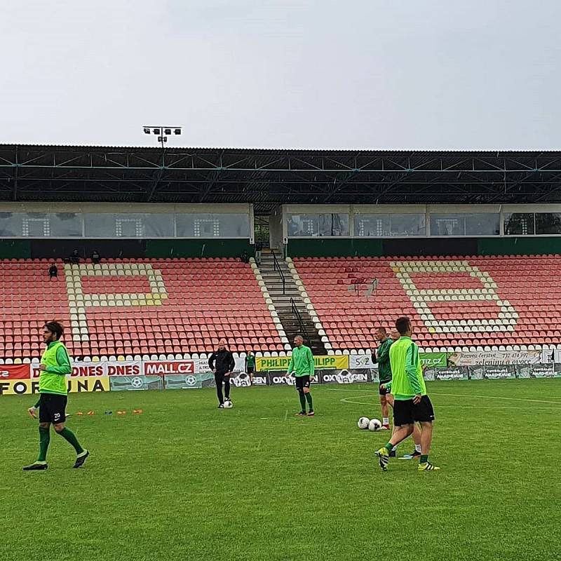 Ze zápasu úvodního kola nadstavby FORTUNA:LIGY 2019/2020 Příbram - Olomouc.Foto: 1. FK Příbram