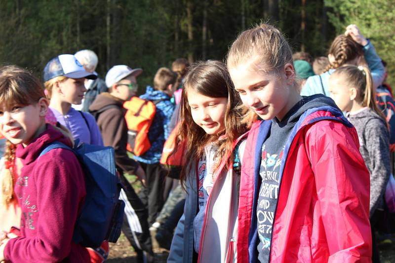 Už čtvrtý ročník naučného programu „Do lesa s lesníkem“ vyzkoušeli v lese nad Jinci čtvrťáci a páťáci z Hořovic.