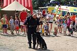 Cvičení záchranářů, hasičů a policistů na Podskalí.