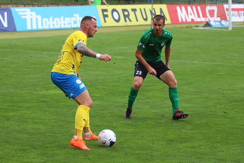 Ze zápasu úvodního kola FORTUNA:LIGY 2020/2021 1. FK Příbram - FK Teplice 1:3.