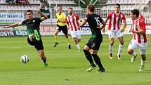 Viktorka Žižkov a 1.FK Příbram, výsledek 1:1, branku dal Zoran Danoski. Příbram se nejprve ujala vedení hosté vzápětí srovnali. Foto: Antonín Vydra