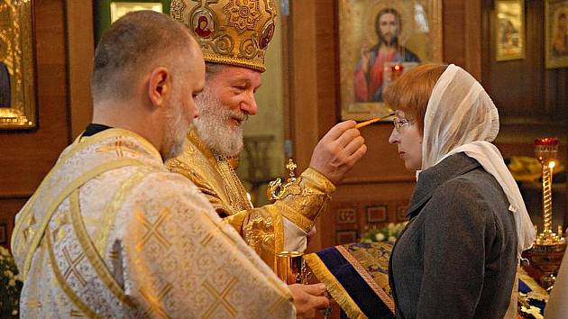 Arcibiskup pražský a metropolita pravoslavné církve v Českých zemích a na Slovensku Otec Kryštof v neděli sloužil sv. archijerejskou liturgii v chrámu svatého Prokopa v Příbrami.