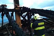 Požár střechy rodinného domu v Sedlčanech 6. listopadu 2019.