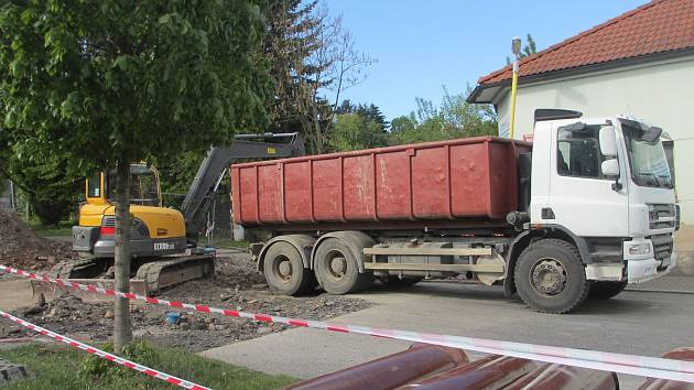 Uzavřená část Balbínovy ulice v Příbrami.