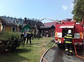 Požár chalupy v Drahenicích.