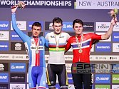 Na Mistrovství světa v silniční cyklistice v australském Wollongongu získal Mathias Vacek z CK Příbram stříbro.