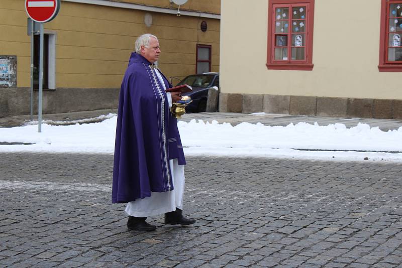 Pohřeb Jindřicha Vařeky st. v Příbrami.