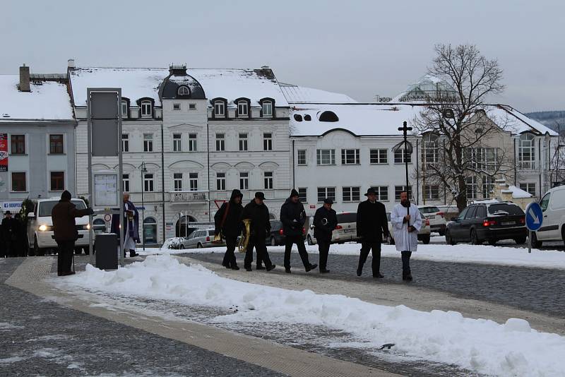 Pohřeb Jindřicha Vařeky st. v Příbrami.