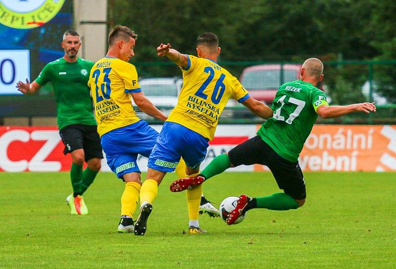 Ze zápasu úvodního kola FORTUNA:LIGY 2020/2021 1. FK Příbram - FK Teplice 1:3.