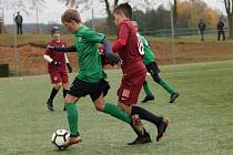 Souboj. Žáci 1. FK Příbram svedli souboje se Spartou. Hráči kategorie U13 prohráli 8:10, hráči U12 zvítězili 8:6.