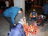 Kolem stovky lidí si v centrum Příbrami v sobotu 19. ledna připomnělo 50. výročí úmartí Jana Palacha.