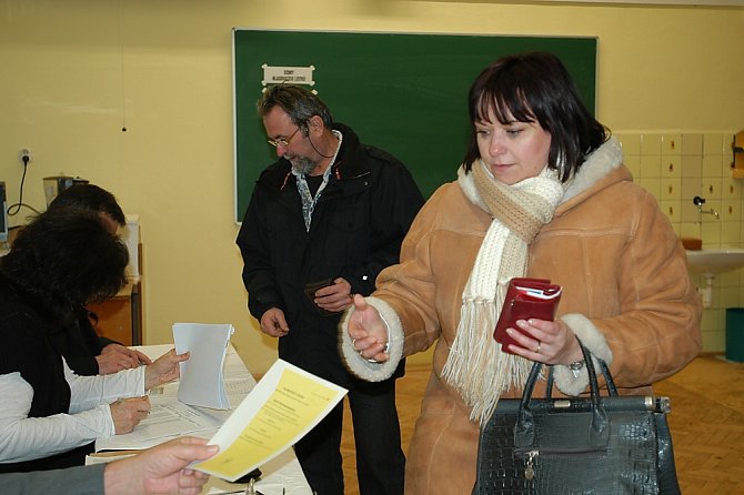 Druhé kolo prezidentských voleb v centru Příbrami.