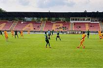 Z přípravného zápasu 1. FK Příbram - FK Dukla Praha 1:3 (0:2).