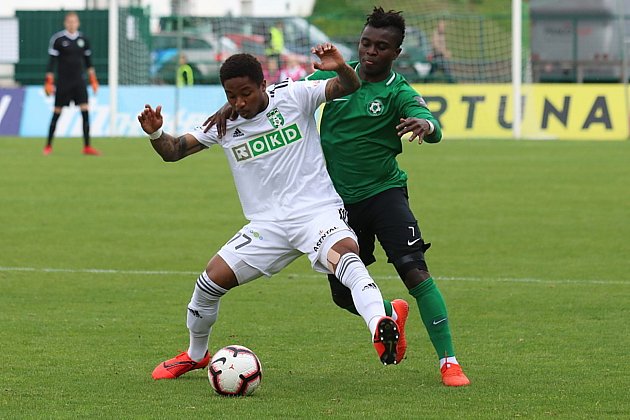 Zápas 2. kola nadstavbové části skupiny o záchranu 1. FK Příbram - MFK Karviná 1:0.