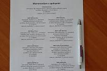 Memorandum o spolupráci.