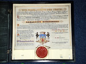 ZNAK Březových Hor vyobrazený a popsaný na privilegiu vydaném samotným císařem 19. ledna 1897.