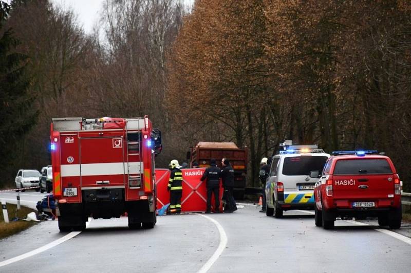 Tragická dopravní nehoda na okraji Příbrami v úterý 8. ledna 2019.