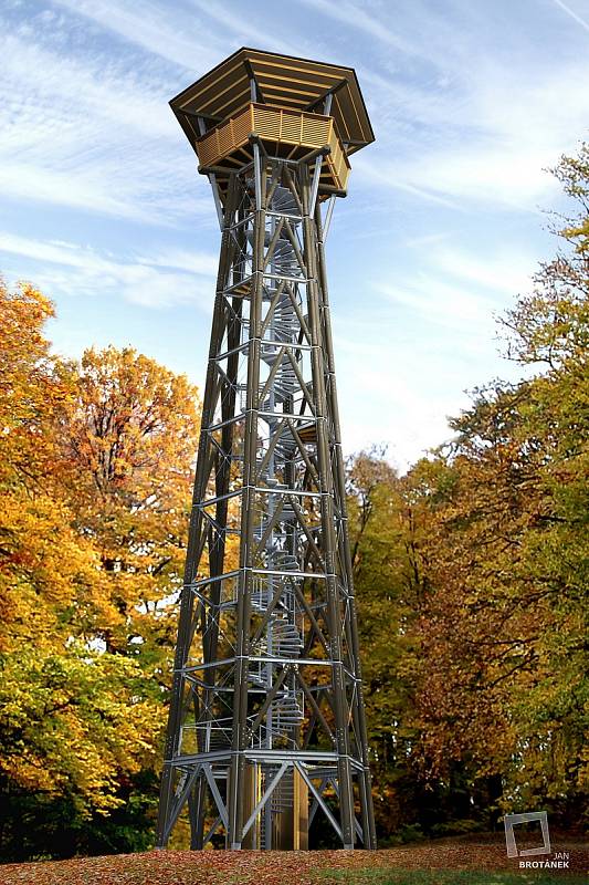 Nová rozhledna by měla být vysoká 37 metrů, aby z ní bylo vidět přes koruny stromů.