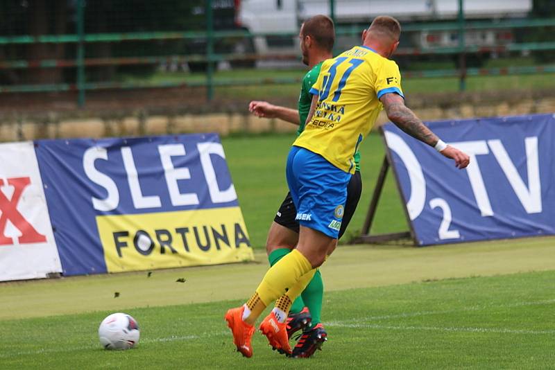 Ze zápasu úvodního kola FORTUNA:LIGY 2020/2021 1. FK Příbram - FK Teplice 1:3.