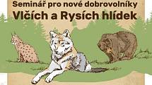 Plakát k úvodnímu semináři Vlčích a Rysích hlídek v Kozičíně.