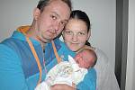 V SOBOTU 1. října maminka Petra a tatínek Michal z Rožmitálu poprvé sevřeli v náručí svého prvorozeného syna Davida Vacka, který v ten den vážil 3,25 kg.
