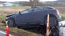 Vážná dopravní nehoda nedaleko Sedlčan v sobotu 22. prosince 2018.