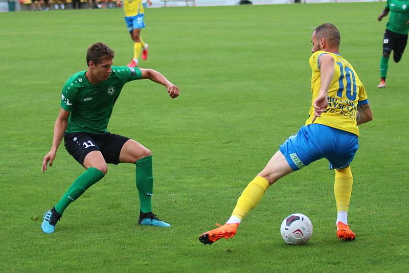 Ze zápasu úvodního kola FORTUNA:LIGY 2020/2021 1. FK Příbram - FK Teplice 1:3.