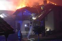 Požár rodinného domu v příbramském Orlově.