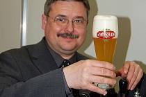 Sládek březnického pivovaru František Pinkava.
