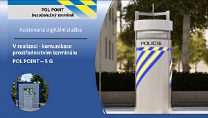 Podoba chystané policejní budky, jež bude občanům umožňovat videokonferenční spojení v systému Pol Point.