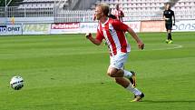 Viktorka Žižkov a 1.FK Příbram, výsledek 1:1, branku dal Zoran Danoski. Příbram se nejprve ujala vedení hosté vzápětí srovnali. Foto: Antonín Vydra