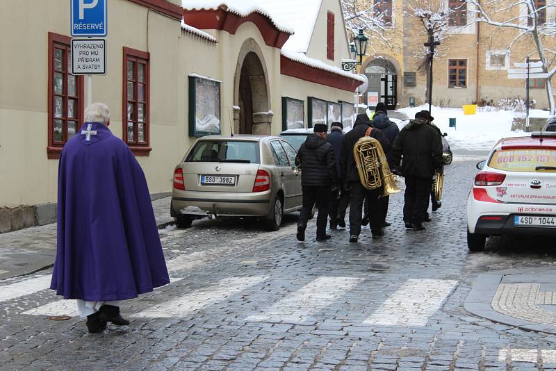 Pohřeb Jindřicha Vařeky st. v Příbrami.