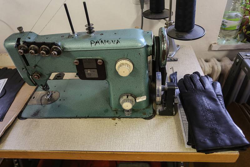 Ruční výroba kožených rukavic ve firmě Bohemia Gloves v Dobříši.