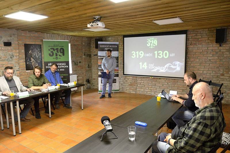 Z tiskové konference k 130. výročí březohorské důlní katastrofy v Příbrami.